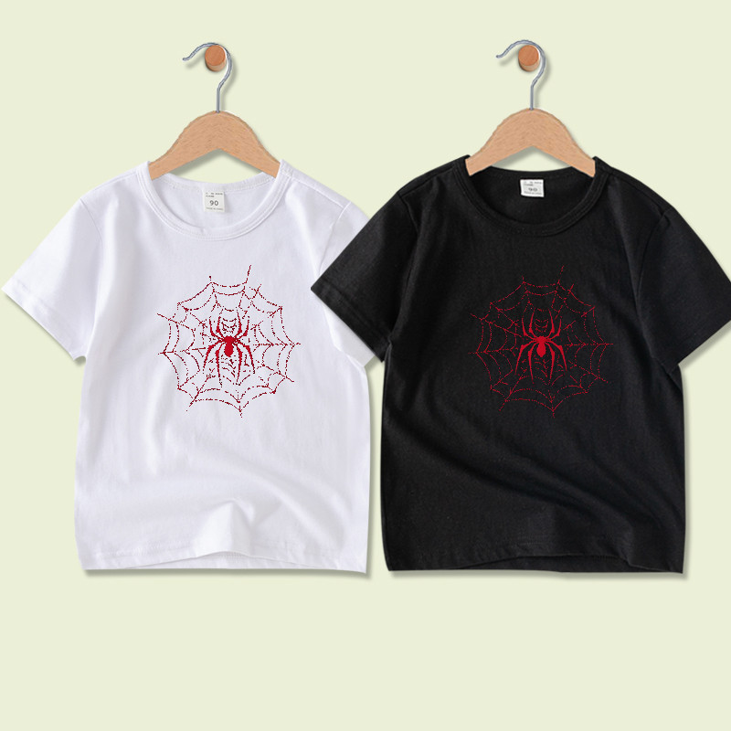 เสื้อผ้าเด็กชาย Spiderman แฟชั่น 100% ผ้าฝ้าย เสื้อยืดเด็กแขนสั้น 8 สี NE047