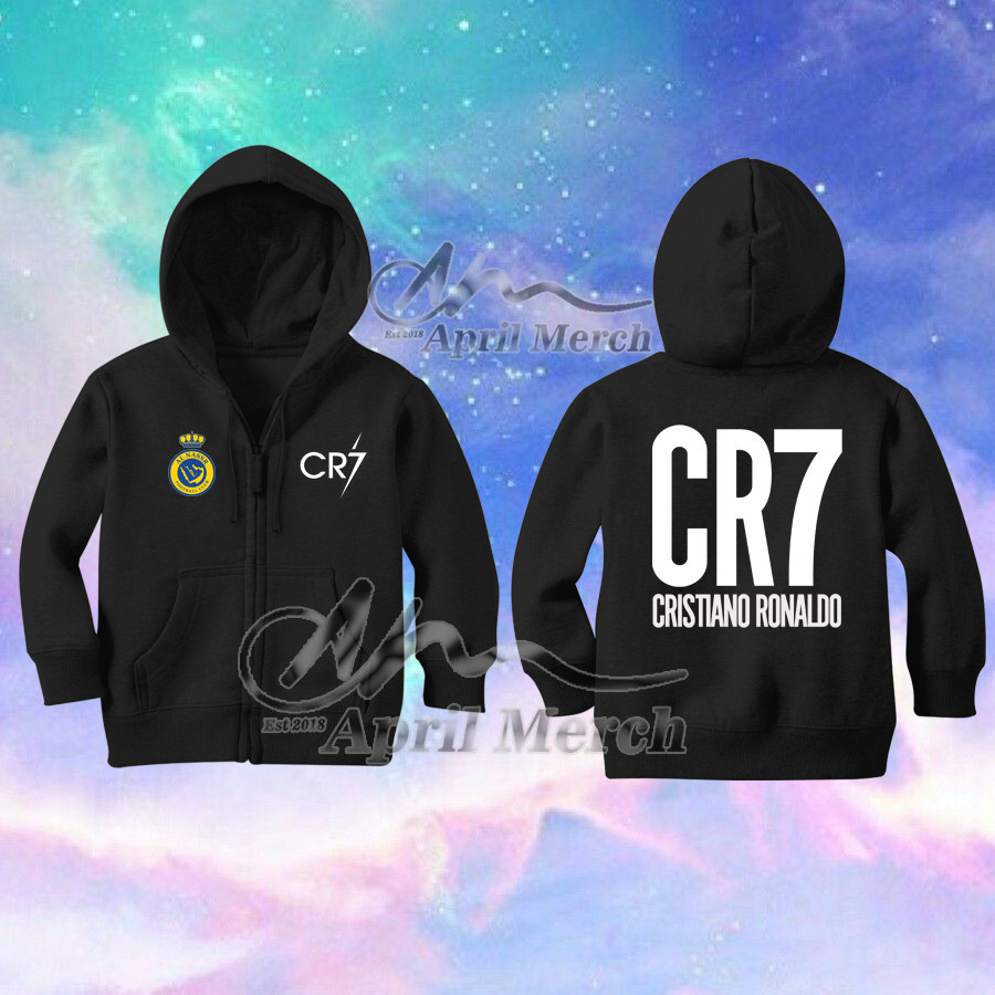 CR7 Ronaldo AL Nasr เสื้อแจ็คเก็ตซิปเด็ก