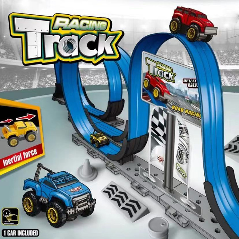 Boys Cool ประกอบ Track รถของเล่น Anti-Gravity Inertial Magnetic Rail Car