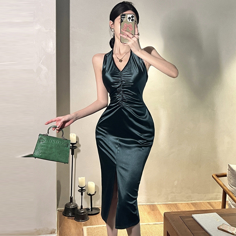 ติดตามรับ✔เดรสออกงาน เดรสเซ็กซี่✨ชุดเดรสไนท์คลับ✨ชุดการแสดง✈WDS17332023ฤดูร้อนย้อนยุคเชือกแขวนคอคอเช