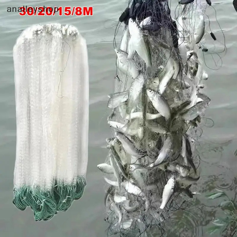[Analleyshop] 8/15/20/30m ตกปลาสุทธิไนลอนเครือข่ายปลา Monofilament ตกปลาสุทธิลอยกับดักตาข่ายเดี่ยว Netg Tackle เครื่องมืออุปกรณ์เสริม [th]
