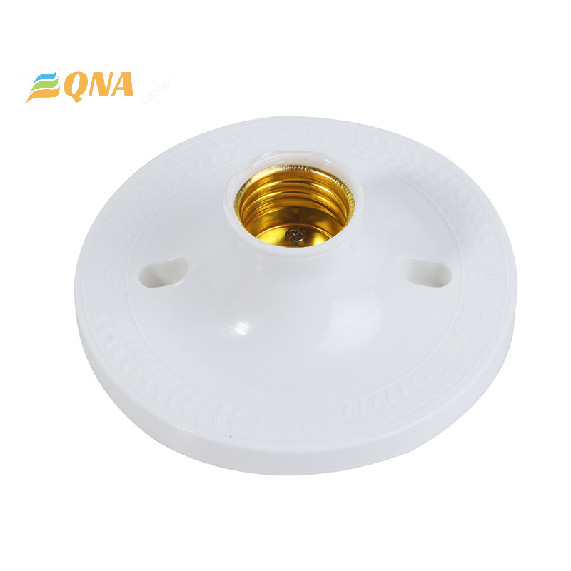 [ Qna ] E27 ที ่ วางหลอดไฟ LED รอบฐานซ ็ อกเก ็ ตแขวนโคมไฟฐานซ ็ อกเก ็ ตเพดานอุตสาหกรรมโคมไฟติดผนังฐานผู ้ ถือใหม ่