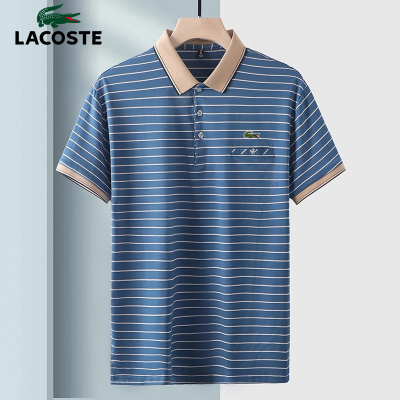 Lacostepolo Shirt สบายระบายอากาศ Cool Men 's Top Lapel Short Sleeve Casual Business (113☉ M-4XL