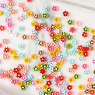 100 ชิ้นหวานเรซิ่นดอกไม้สดเล็บ Charms Dopamine สี Cool ฤดูร้…