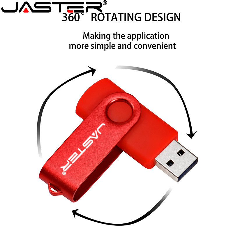 Jaster แฟลชไดรฟ ์ USB โลหะสีสันสดใส 4GB/8GB/16GB/32GB/64GB Pendrive ขายส ่ ง USB Stick