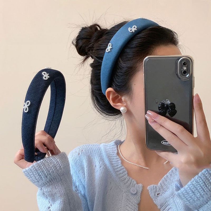 3.0 ซม.คาวบอยยอดนิยมผู้หญิง Bowknot Headwear Hairbands เครื่องประดับผม