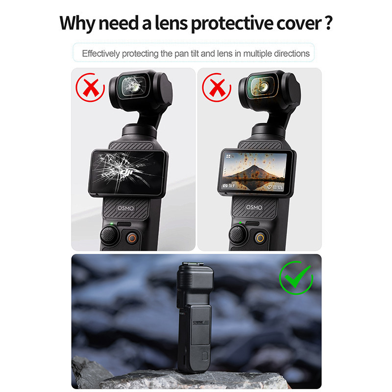 All-in-one Gimbal เลนส์กล่องเก็บหน้าจอสําหรับ DJI Osmo Pocket 3 Scratch & Impact Clamshell Storage Handheld Gimbal กล่องอุปกรณ์เสริม