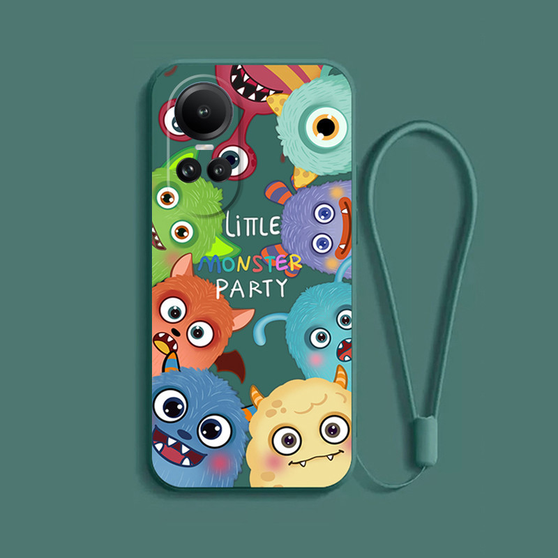 เคส OPPO Reno10 5G RENO 10 PRO น่ารักจักรวาลมอนสเตอร์สีทึบโทรศัพท์กรณีนุ่มซิลิโคนเหลวกันกระแทกลื่น