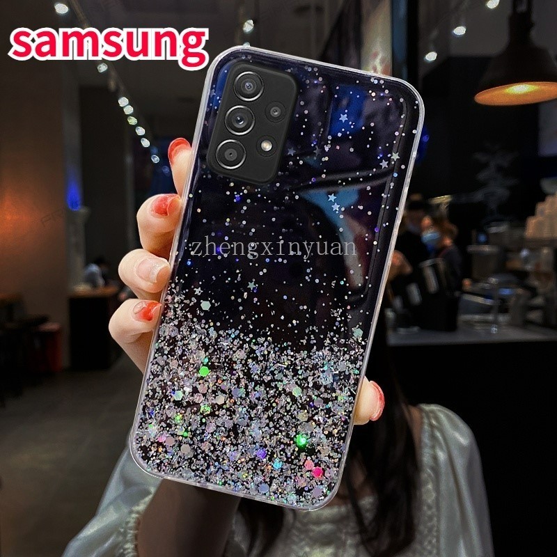 SAMSUNG สําหรับsamsung Galaxy A55 A35 A25 A15 A14 A24 เคสโทรศัพท์ซิลิโคนฟอยล์Bling GlitterใสสําหรับSamsungA25 A34 A05S A05 A54 35 55 กลับกรณี