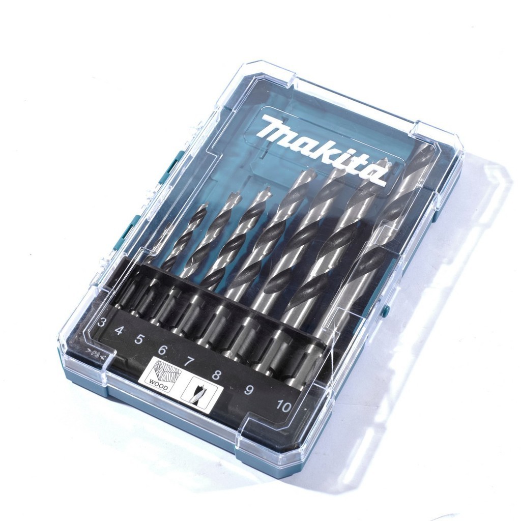 MAKITA ชุดดอกสว่าน เจาะไม้ (8ชิ้น/ชุด) ขนาด 3,4,5,6,7,8,9,10 มม. รุ่น D-77257 (มากีต้า)