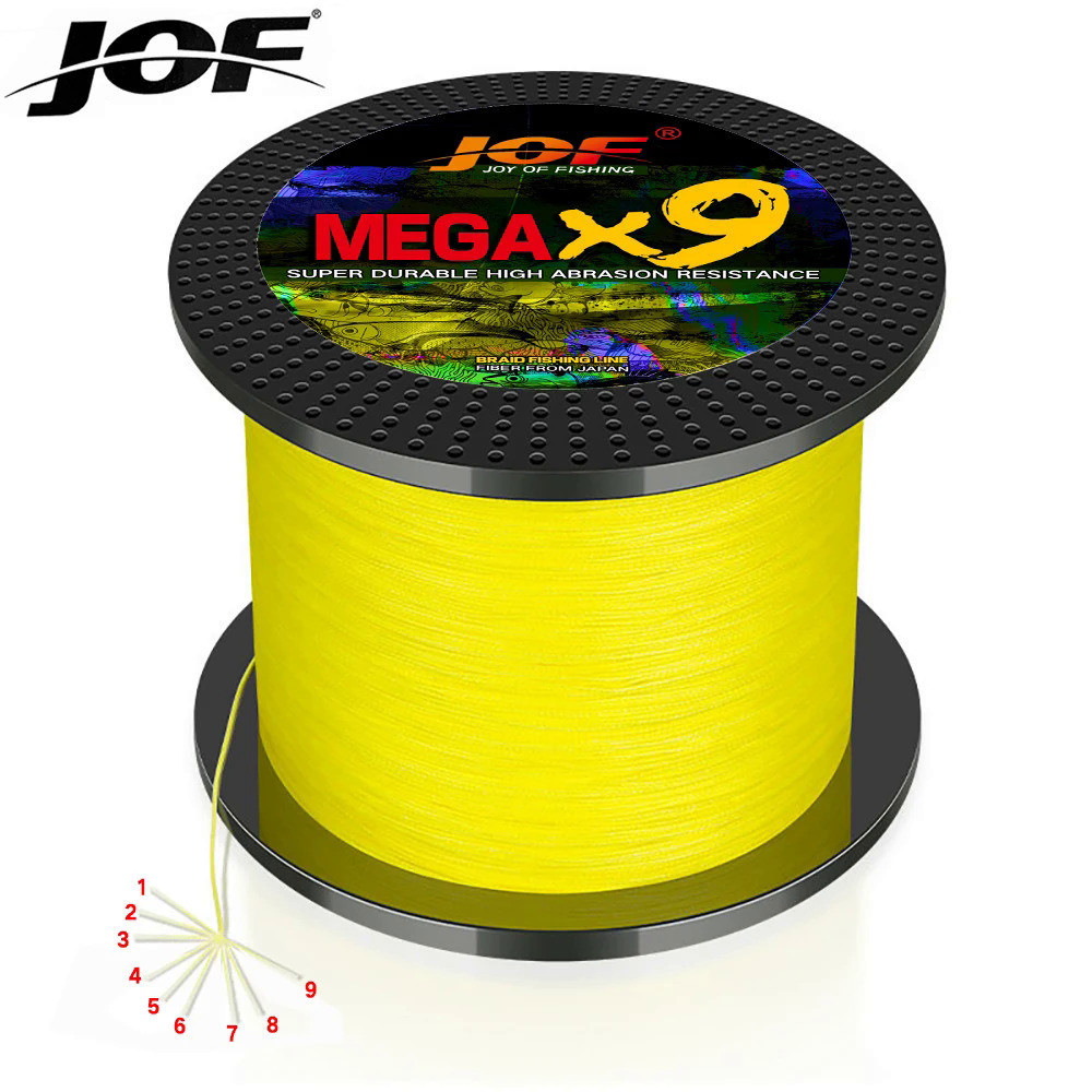 JOF สายตกปลาไหมดิบ 9-45.4KG ลวดถัก PE เคลือบพิเศษ 100M ปลาเทราท์สําหรับ Lure Rod จิ๊กกิ้งน้ําเค็มหลายสี Dyneema Line