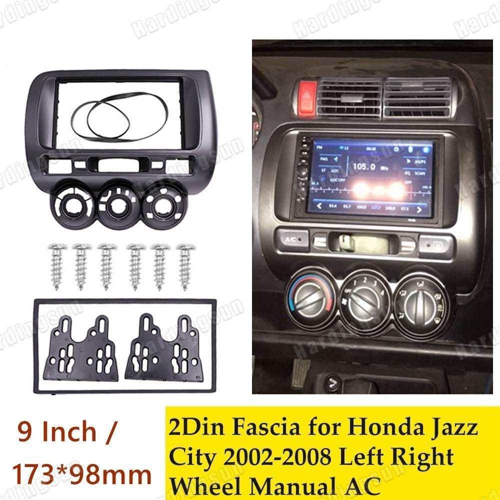 2 Din รถวิทยุ Fascia สําหรับ Honda City Jazz 2002-2008 Left/Right ล ้ อคู ่ มือ AC สเตอริโอ DVD Player กรอบแผง Refitting Trim ชุด