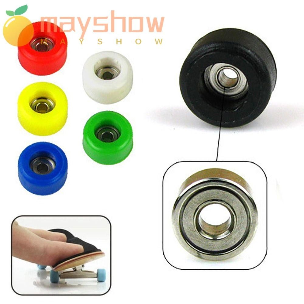 Mayshow 1/4Pcs Fingerboard Wheels, Urethane Mini Bearing Wheel, ทนทาน PU +Metal Professional CNC Fin