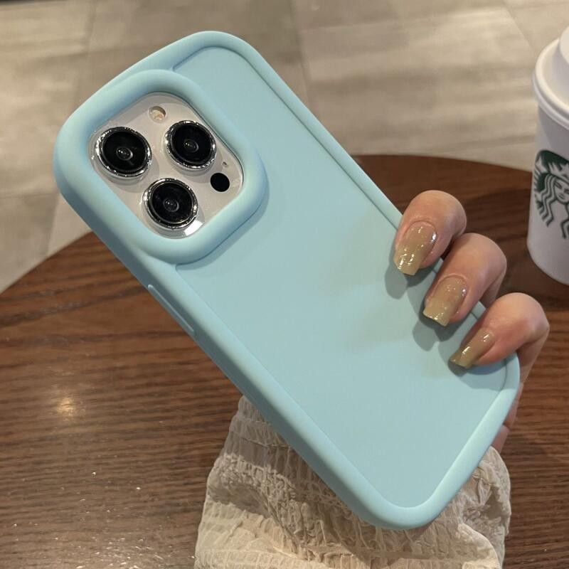 Simple สีทึบฟองซิลิโคนหลุมขนาดใหญ ่ เคส IPhone สําหรับ IPhone 14 15PLUS X/XSMAX XR 11 12MINI 13PROMAX 7/8 Plus โช ้ คอัพ