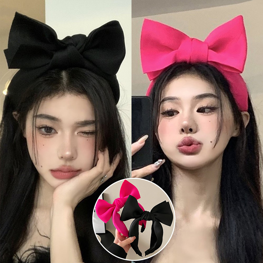 เวอร ์ ชั ่ นเกาหลีสีทึบโบว ์ ขนาดใหญ ่ สามมิติ High Skull Top Hairband