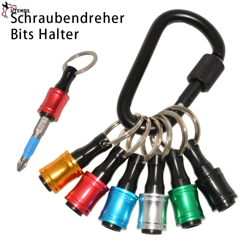 6 ชิ้น 1/4 "Hex Shank Quick Release เจาะ Bits พวงกุญแจอลูมิเนียมไขควงเจาะบิตซ็อกเก็ตอะแดปเตอร์ผู้ถือ SHOPSBC5417