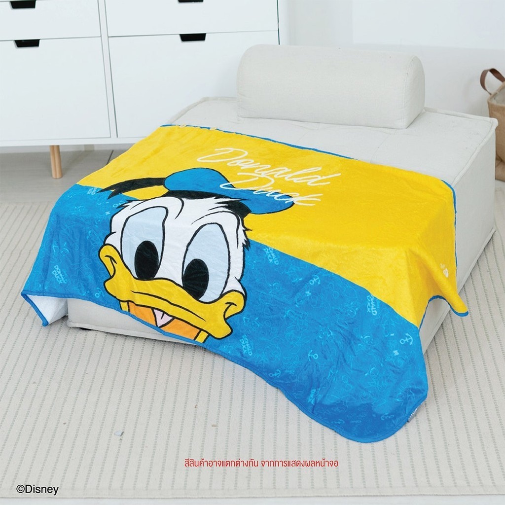 Disney Home ผ้าห่มคลุมไหล่ DISNEY รุ่น MICKEY-DONALD DUCK-01 สีฟ้า/เหลือง (130x74x0.5 ซม.) แบรนด์ DISNEYHOME