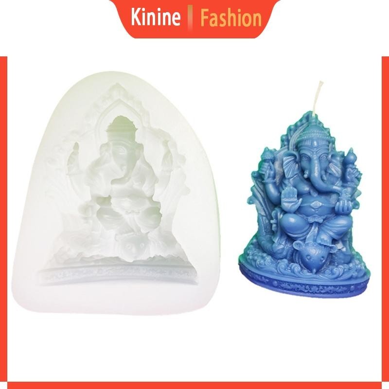 Kin แม่พิมพ์ซิลิโคนรูปปั้นช้าง DIY ทําช็อคโกแลตเค้ก Mould สบู่พลาสเตอร์เครื่องประดับหัตถกรรม