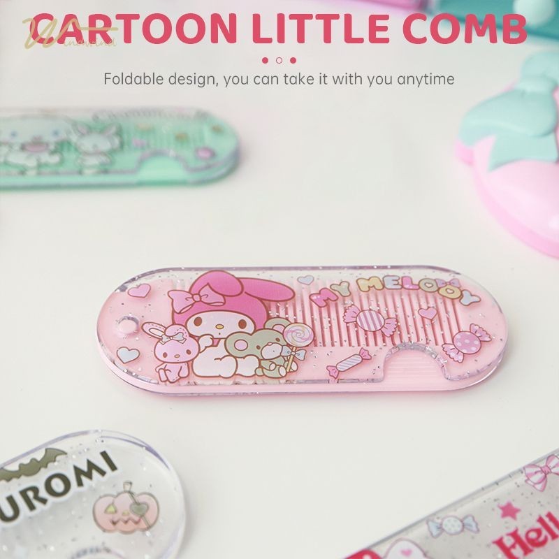 [Windind]Sanrio หวีพก หวีพับ ลายการ์ตูน น่ารัก ของขวัญ สําหรับเด็กผู้หญิงก-wind