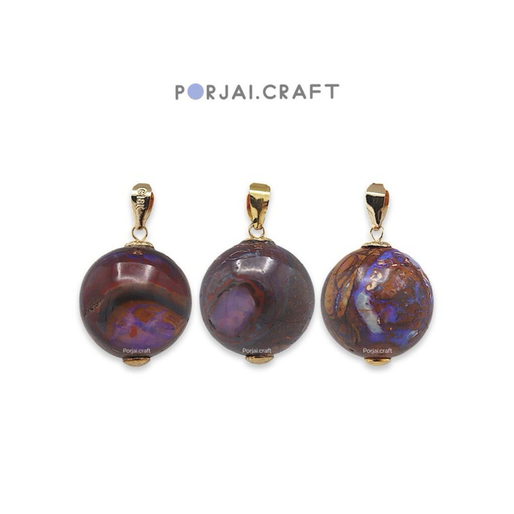 Boulder Opal Pendant จี้โบลเดอร์โอปอล 12mm