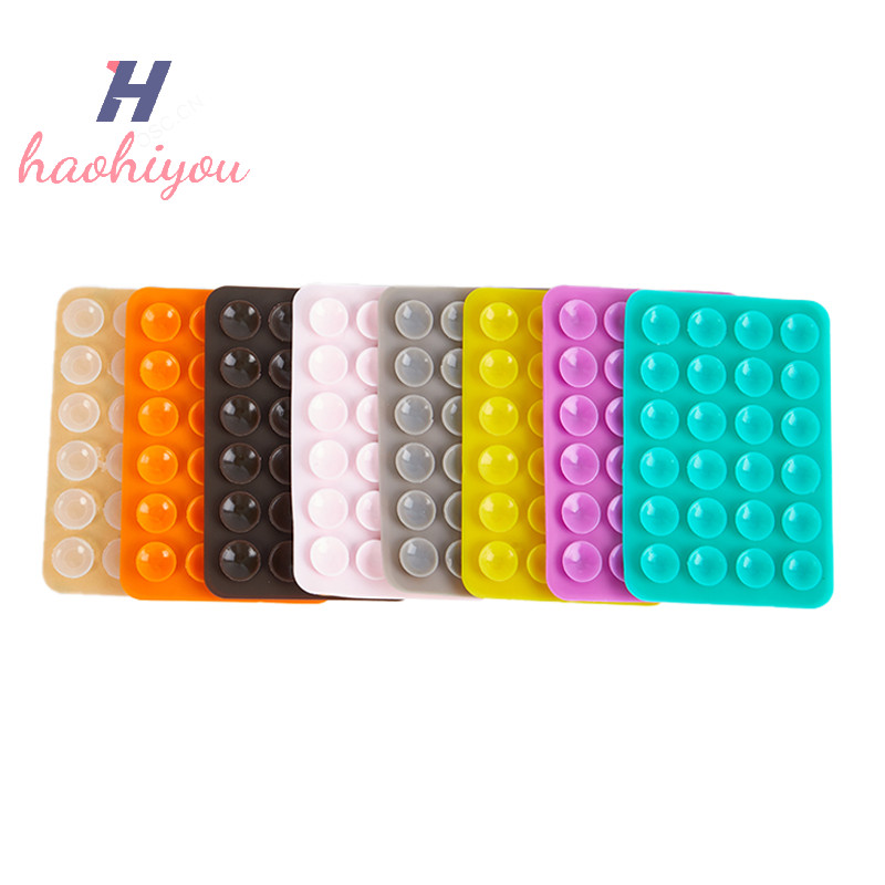 <haohiyou> คู่ด้านข้างซิลิโคนดูด Pad สําหรับโทรศัพท์มือถือติดตั้งถ้วยดูด Backed 3M กาวยางซิลิโคน Sucker Pad สําหรับ Fixing Nice