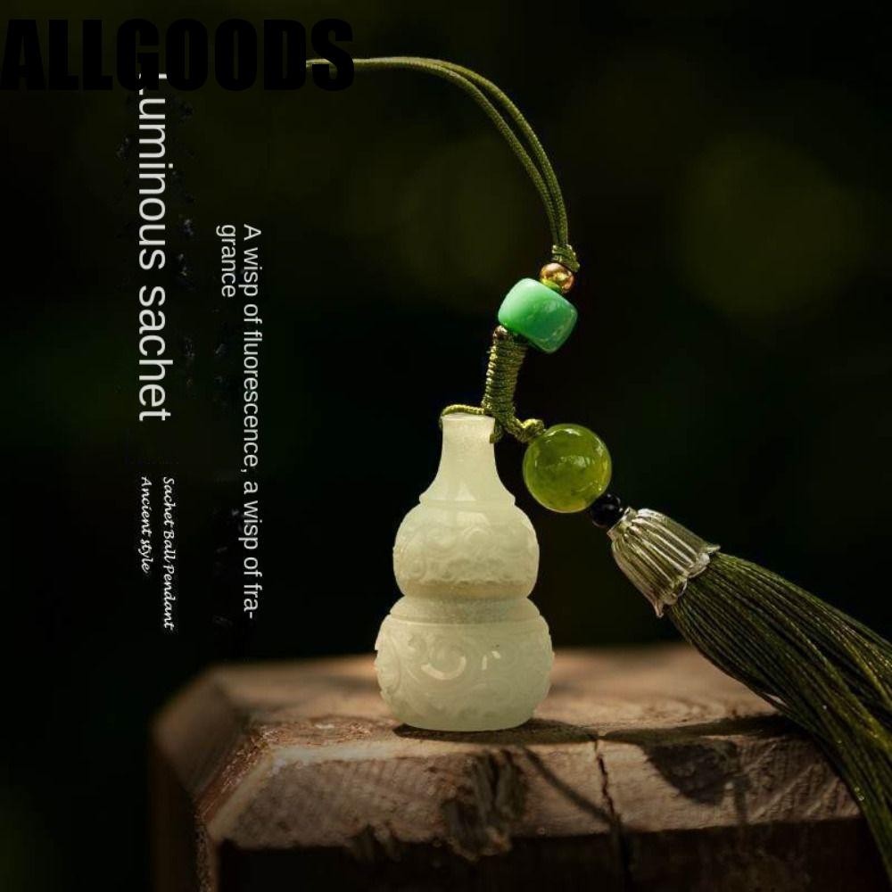 Allgoods ซองโซ่โทรศัพท์มือถือ,พู่ดอกบัวจีนปมพวงกุญแจ,โทรศัพท์จี้หยกลูกปัด Lucky Blessing Hollow พู่รถพวงกุญแจ DIY หัตถกรรมของขวัญ