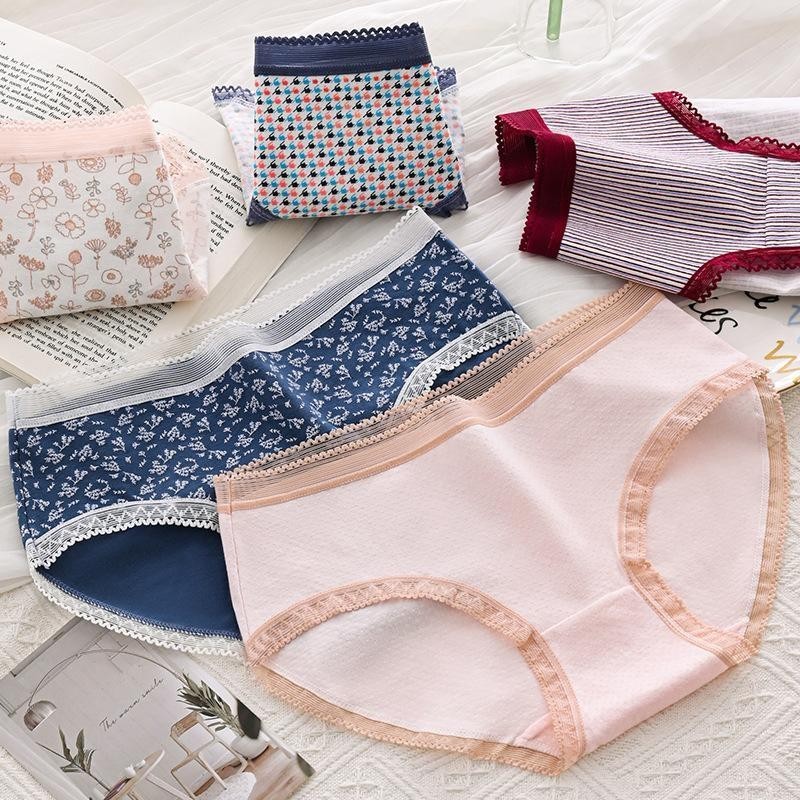 กางเกงชั้นในผู้หญิง  ผ้านิ่มเอวกลาง สไตล์ญี่ปุ่น น่ารัก เบาและบาง สวมใส่สบาย พร้อมส่ง CS028