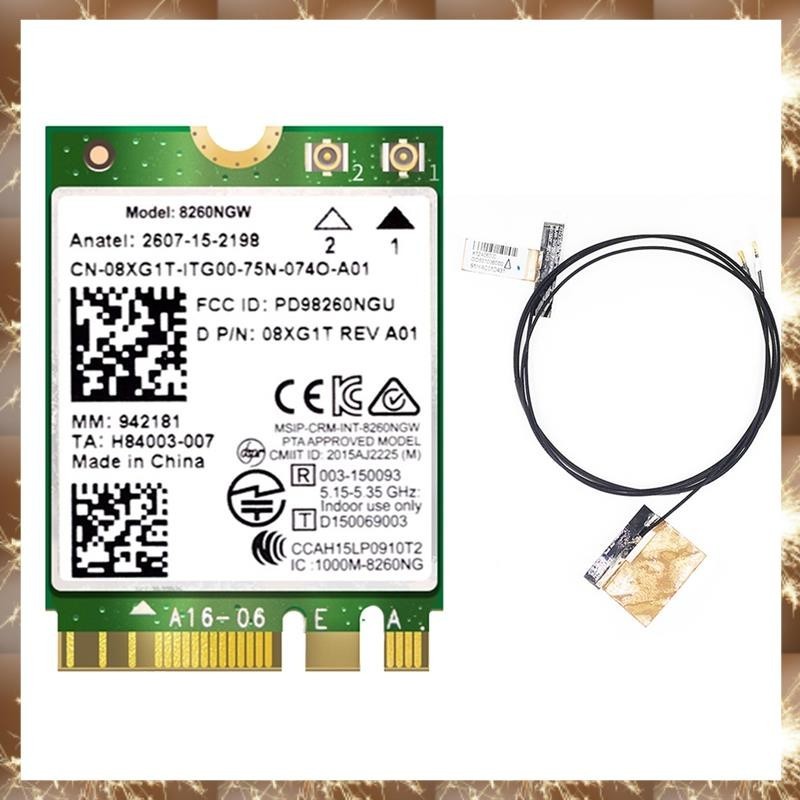 (OKB)8260 8260ngw การ์ด WiFi + 2XAntenna 867M โมดูลการ์ดไร้สายสําหรับ AC 8260