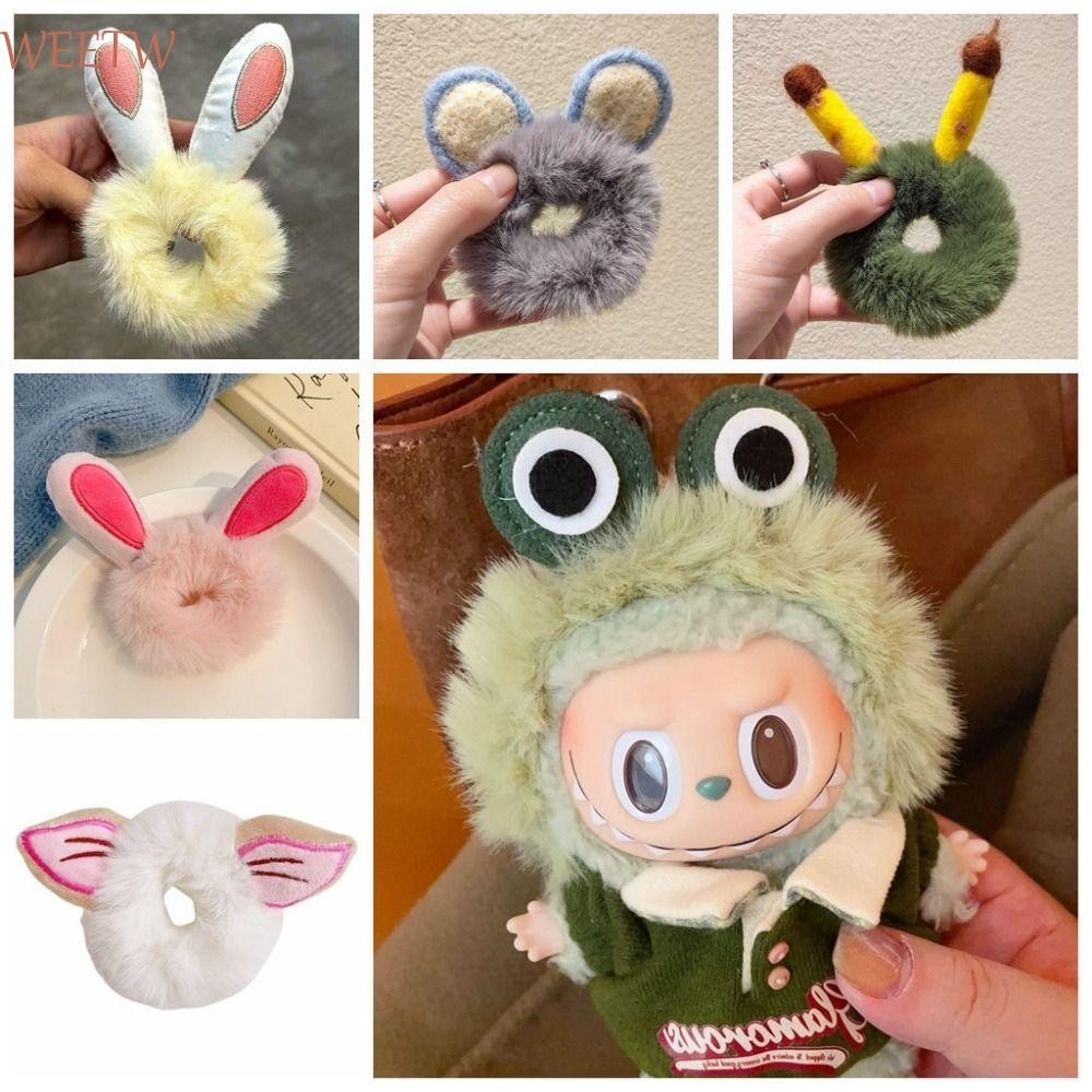 Weekw ตุ๊กตา Plush Hair Loop, สําหรับ 17 ซม.ตุ๊กตา Kawaii Labubu ตุ๊กตา Hairband, หางม้า Hairband การ์ตูนสร้างสรรค์คู่มือ Labubu ตุ๊กตาอุปกรณ์เสริมของเล่นอุปกรณ์เสริม