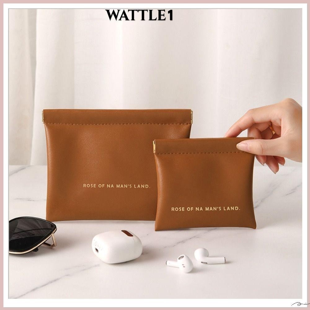 Wttle ลิปสติกกระเป๋าแต่งหน้า, PU กระเป๋าเครื่องสําอางแบบพกพา, แฟชั่น Mini Travel Simple Storage Bag Women Girls