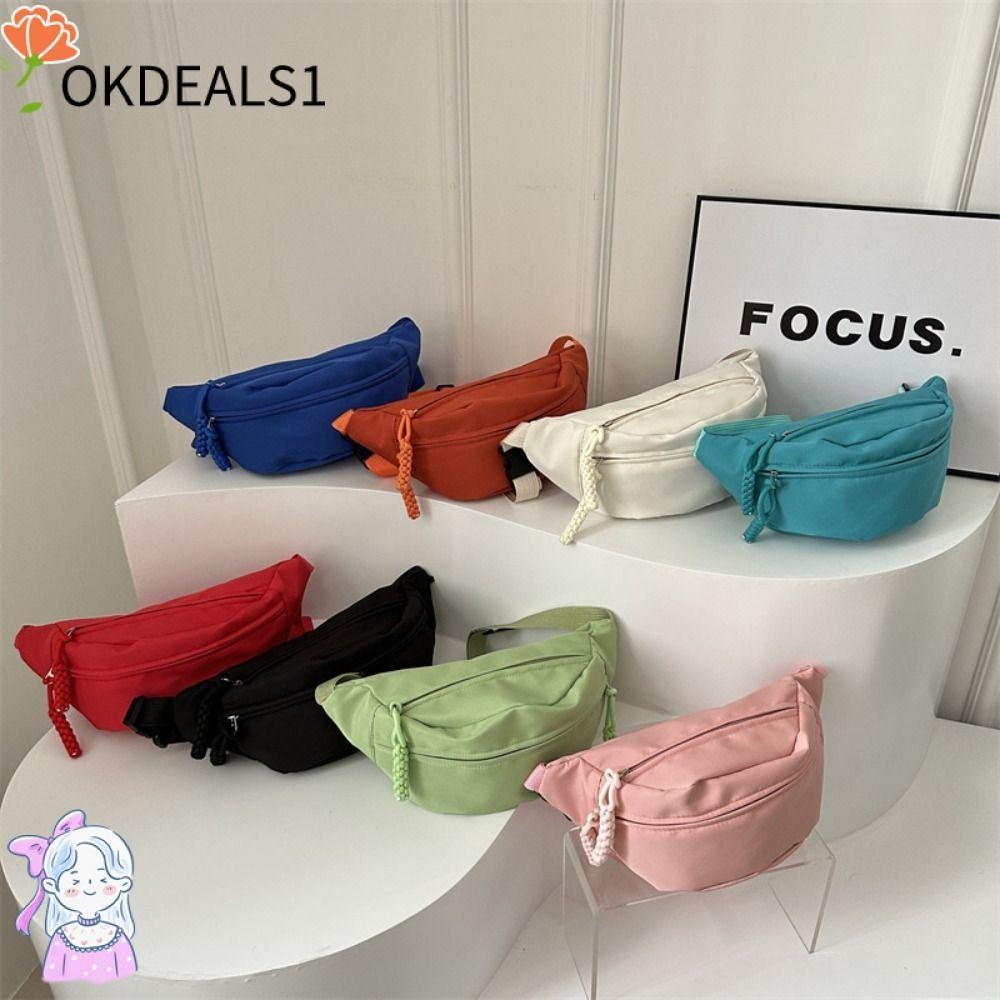 Dealshop กระเป๋าคาดหน้าอกผู้หญิง, กระเป๋าคาดเอวความจุขนาดใหญ่ Half Moon, กระเป๋ากระเป๋าสะพายข้างผ้ามัลติฟังก์ชั่นกันน้ํากลางแจ้ง
