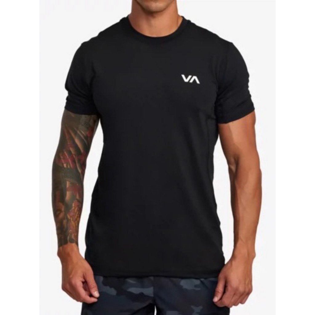 Rvca กีฬาท่องสเก็ตบอร์ดฟิตเนสกีฬาต่อสู้ฟิตเนสรอบคอผ้าฝ้ายแท้แขนสั้นเสื้อยืด 0704