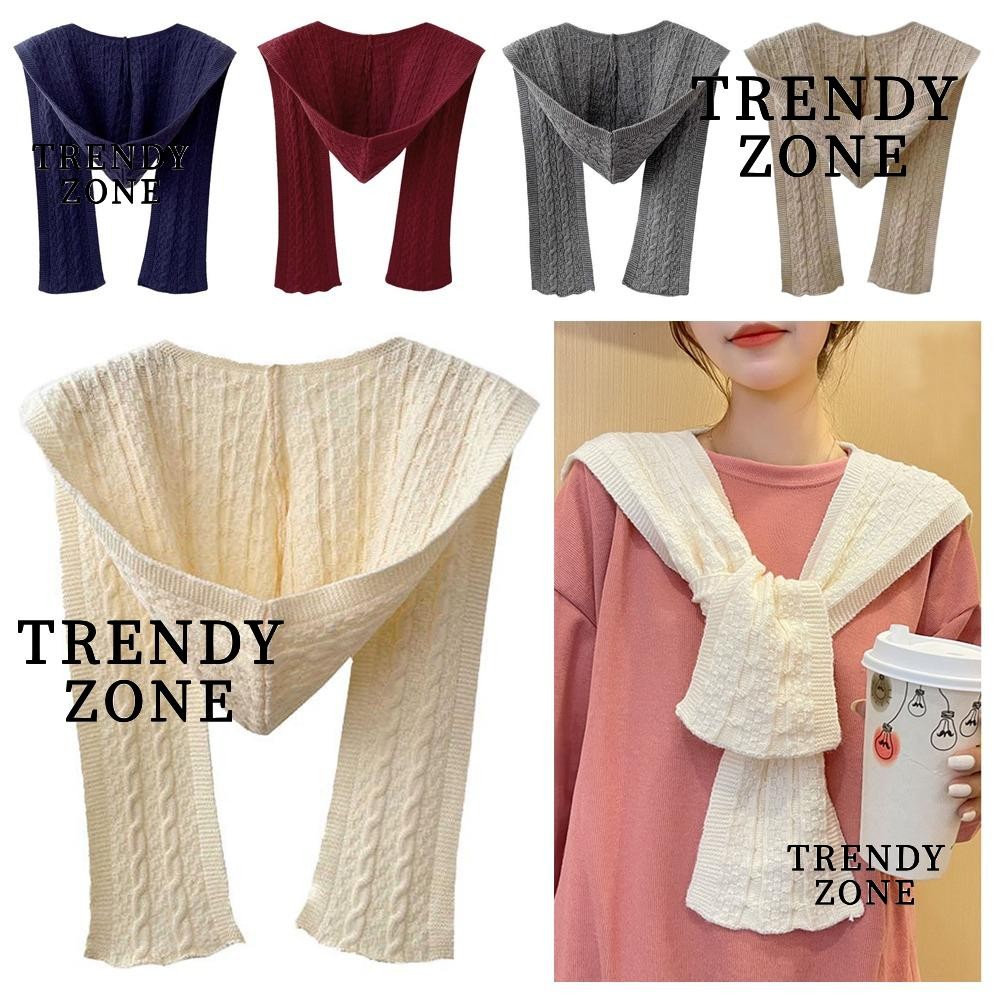 Trendysone ผ้าพันคอถัก, ผ้าคลุมไหล่มีฮู้ดแฟชั่นลําลอง, ผ้าคลุมไหล่ปอนโชที่อบอุ่นทุกชุดฤดูใบไม้ร่วงฤดูใบไม้ผลิ