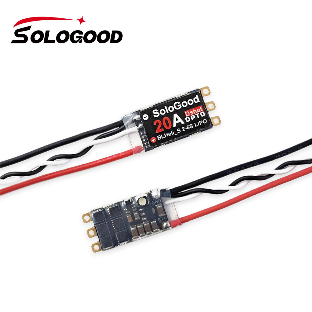 Sologood 20A BLHeli_S ESC DSHOT 20A ESC BLHeli S ตัวควบคุมความเร็ว 2-4S สําหรับ FPV Raing Drone