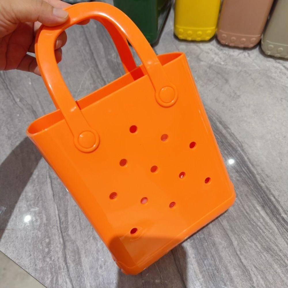 Spepember กระเป๋าชายหาดฤดูร้อน, DIY กระเป๋าถือ PVC สันทนาการพร้อมรู, Anti-slip กันน้ํา Sandproof Candy กระเป๋าถือสีผู้หญิง