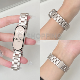 Starlight สี Slim สายโลหะสําหรับ xiaomi smart band 9 8/nfc สร้อยข้อมือสแตนเลสสําหรับ mi band 9pro 8pro ผู้หญิง smart watch