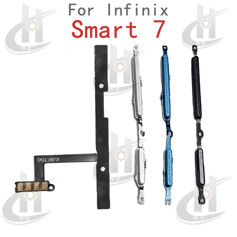 สําหรับ infinix Smart 7 X6515 ปุ่มด้านข้าง Power volume Flex Cable Keys ปุ่มปิดระดับเสียงขึ้นลงปุ่มด้านข้าง Replacement Part