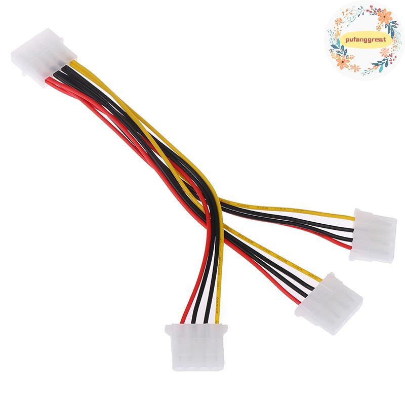 Pufanggreat 4 Pin IDE 1-to-3 Molex IDE หญิงแหล่งจ่ายไฟ Splitter Exentsion อะแดปเตอร์สาย TH