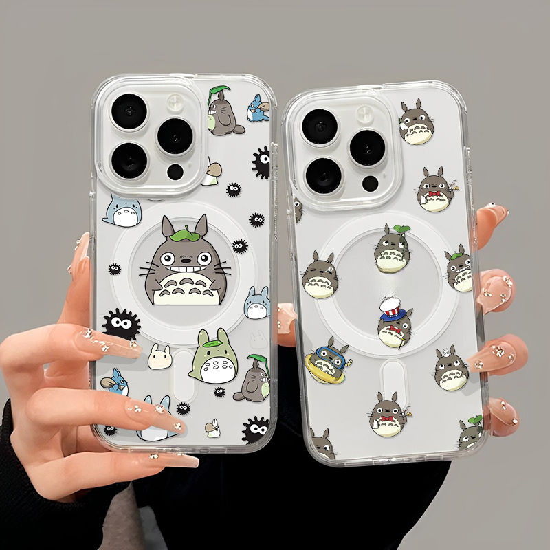 เคสโทรศัพท์แม่เหล็ก ลายโทโทโร่ น่ารัก สำหรับ iPhone 16 15 14 13 12 11 XR KUZQ