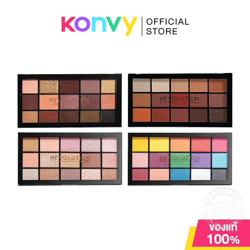 Makeup Revolution Re-loaded Eyeshadow Palette 16.5g เมคอัพ รีโวลูชั่น พาเลทอายแชโดว์ 15 เฉดสี.