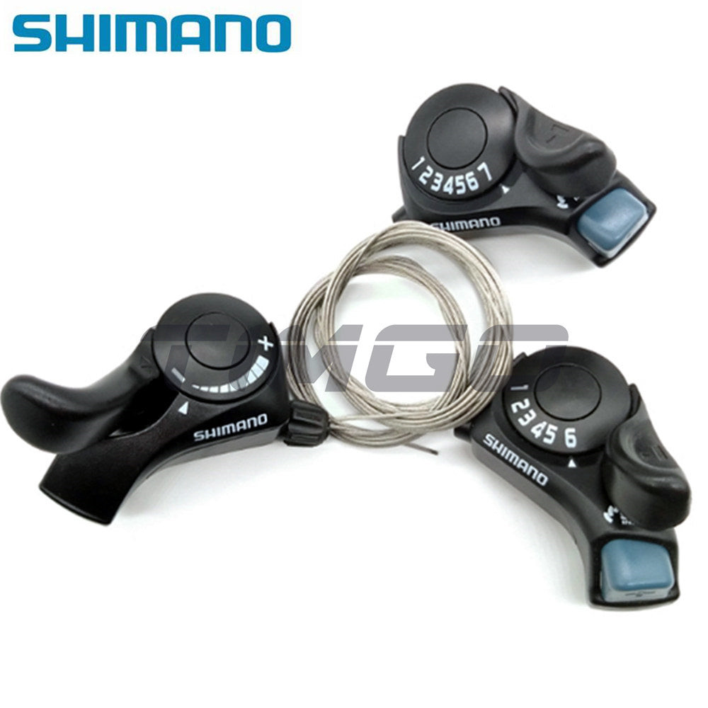 Shimano Tourney SL-TX30 MTB จักรยานพับภูเขา 36/7 ความเร็ว Thumb Gear Shifter Trigger Lever สีดํา