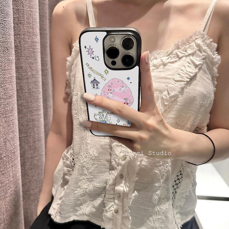 เกาหลี Ins Dreamy Fairy Tale World สีดํา Soft Edge สําหรับ Iphone16promax/15pro/13/12/11/14pro xsmax เคสโทรศัพท์ ราคา ถูกที่สุด ดีลบีเคเค แกลเลอรีภาพที่ 2