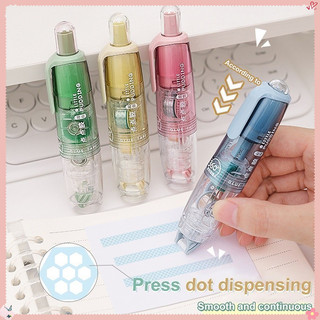Lillove Cute Dots Glue Tape Double-Sided Adhesive Roller Pushable&Refillable for Kids Girls DIY
