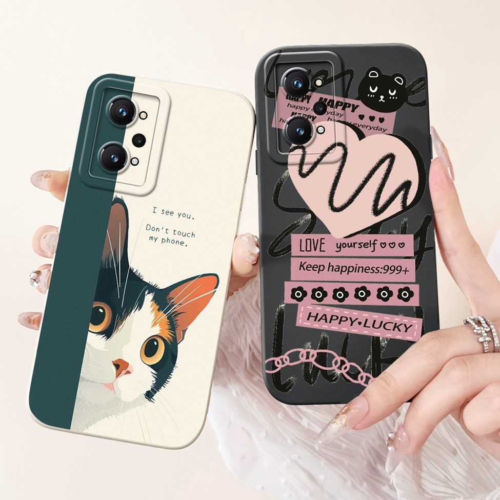 สําหรับrealme GT Neo2 กรณีRMX3370 ความงามแมวน่ารักแฟชั่นตลกซิลิโคนกันกระแทกเคสโทรศัพท์สําหรับRealme GT Neo2 5Gปกหลัง ราคา ถูกที่สุด ดีลบีเคเค แกลเลอรีภาพที่ 3