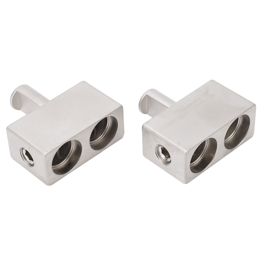 TMA~2pcs Dual 1/0 Gauge ถึง 1/0 Gauge Amplifier Input Reducer อลูมิเนียมชุบนิกเกิลกําลังสูงสําหรับเครื่องเสียงรถยนต์