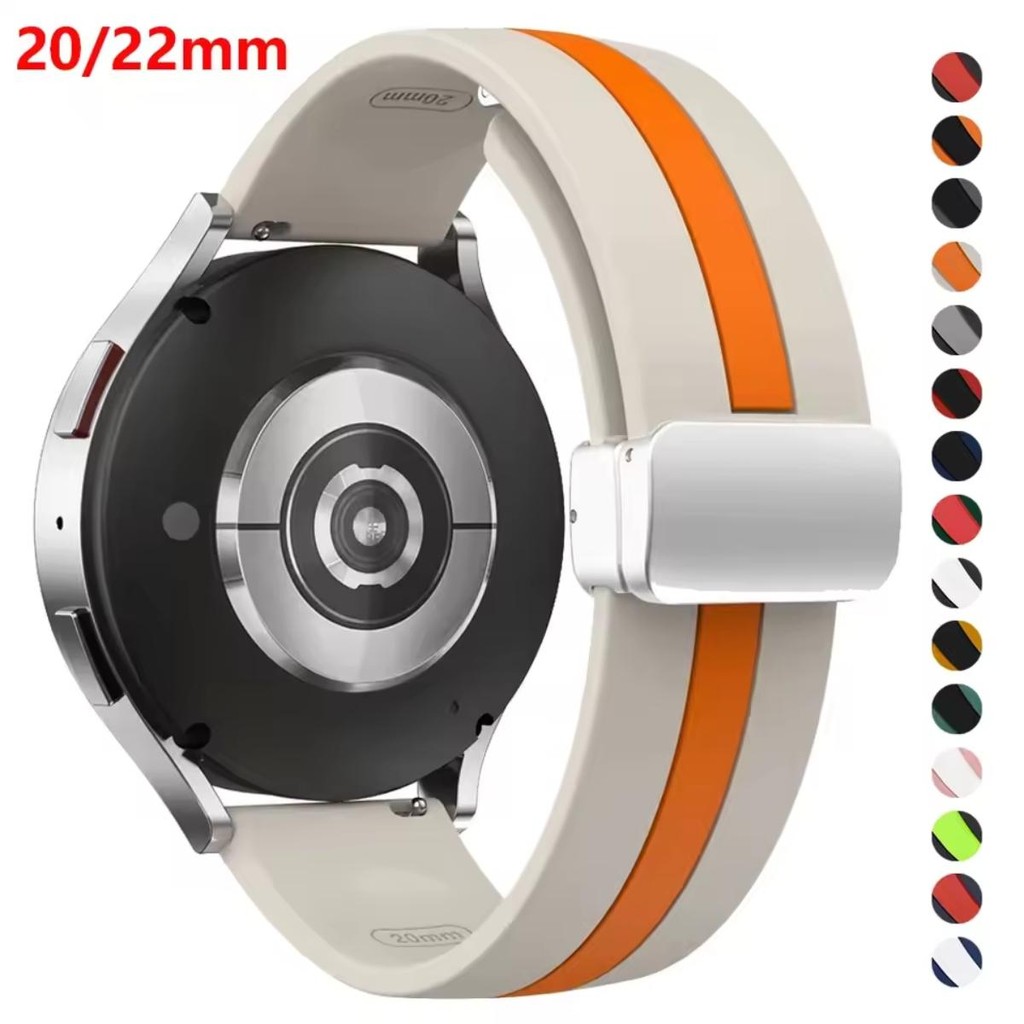 18/20/22 มม.ซิลิคอนสําหรับ Samsung Galaxy Watch 7 6 5 4 44/40 มม.Active 2 เกียร์ S3 สําหรับ Huawei GT5 4 GT5 Pro Garmin Vivoactive Forerunner