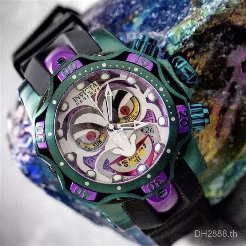 นาฬิกาผู้ชาย Invicta DC Collaboration นาฬิกาควอตซ์ Joker กันน้ำ ร่วมงานการ์ตูน ขายส่ง GJJD