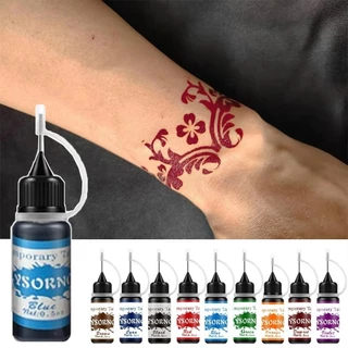 ALLUCK หมึกสักชั่วคราว 10ml สำหรับการสร้างงานศิลปะบนร่างกาย DIY และเป็นของขวัญ