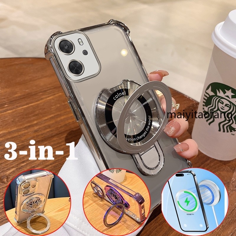 [3 In 1]เคสสําหรับOPPO A96 4g a76 4g Softcaseซิลิโคนกันกระแทกออกแบบใหม่ความงามเชือกเส้นเล็กกระจกแต่งหน้าพร้อมที่วางSJSFDD04