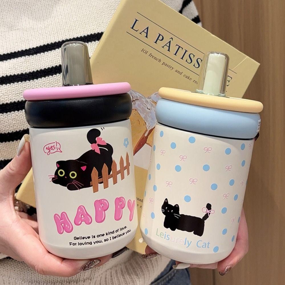 VIONUGGINS แก้วเก็บความร้อนลายการ์ตูนแมว 500มล. พร้อมหูจับ ผลิตจากสเตนเลส 316 - รูปที่ 5